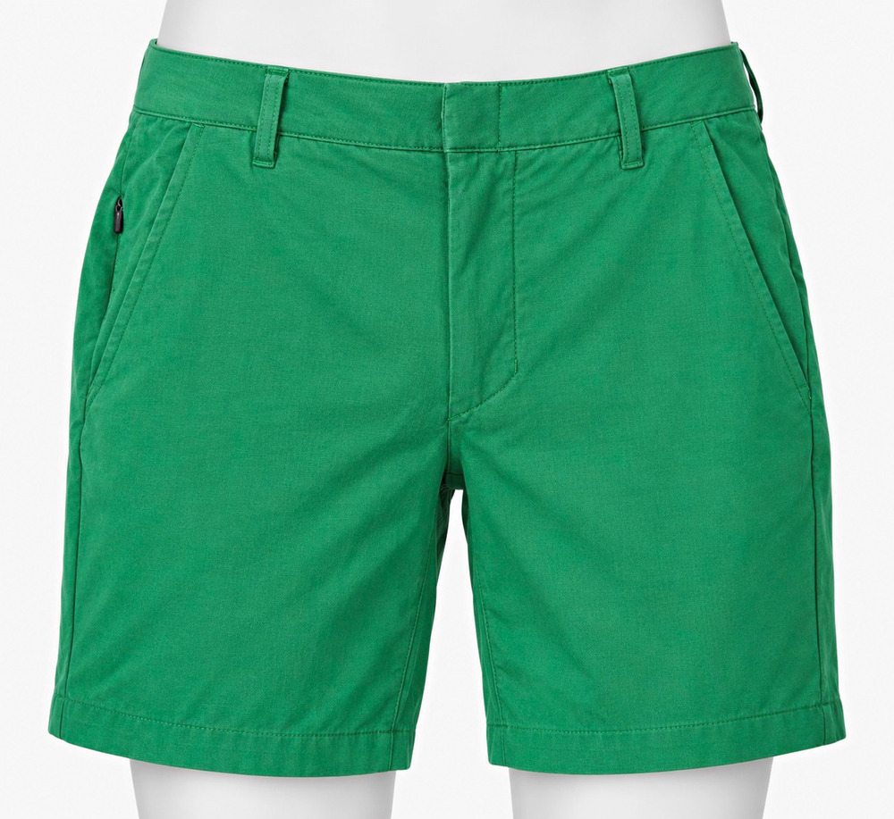 All in Motion Chino Shorts Women's Size 30 Green Solid Flat Front Regular